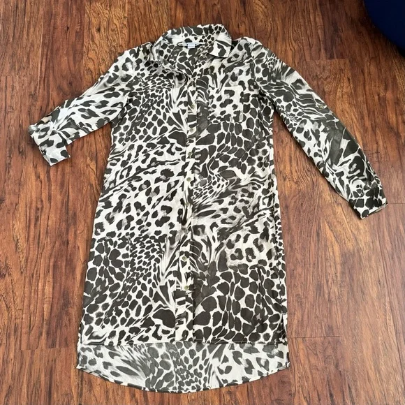 Diane Von Furstenberg Prita silk shirt dress leopard animal print. 100% Silk - Picture 2 of 15